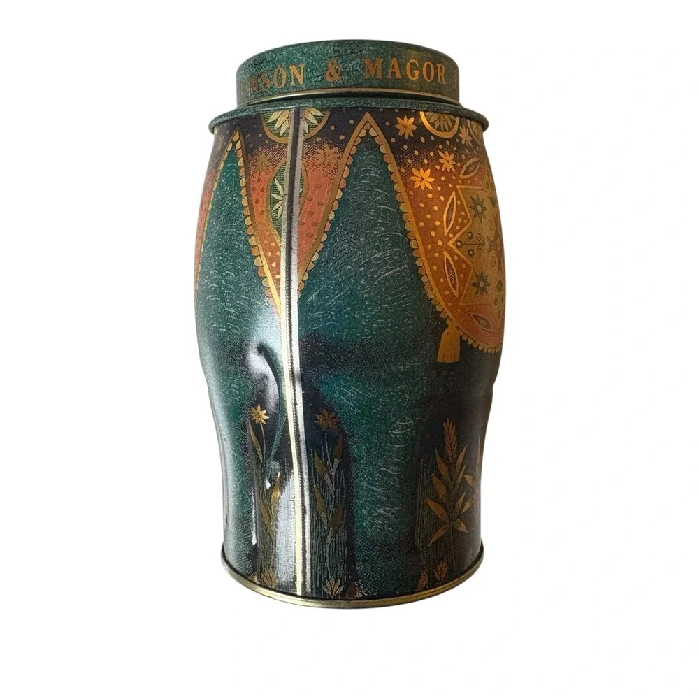 Williamson & Magor Elephant Tea Tin Canister Vintage Collectible 2002